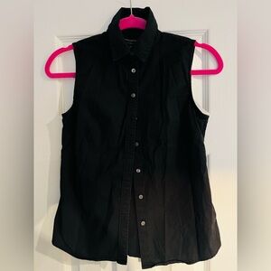 Banana Republic Women's Riley Tailored Sleeveless Shirt Top sz. 0P Black